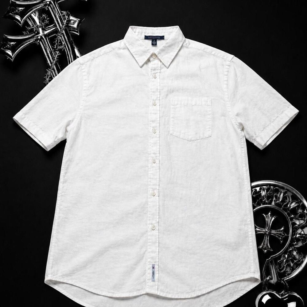 Tommy Hilfiger white linen button up shirt